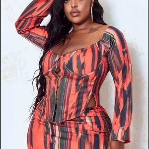 PLT long sleeve corset top